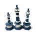Set Of 3 Lighthouses 9 8 & 7 - Blue Nautical Decor | #ort17011s3b