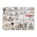 GODPOK Abstract White Vintage Big Collection of Hand Drawn Bicycles Bike Antique Rug Doormat Bath Mat 23.6x15.7 inch