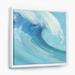 Designart Ocean Wave Handpainted with White Foam Nautical & Coastal Framed Canvas