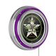Neon Wall Clock-Jeep Willys 1941 Double Rung Analog Clock with Pull Chain-Pub Garage or Man Cave Accessories (Purple)
