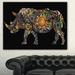 Cheerful Rhinoceros Animal Digital Art Canvas Print