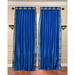 Lined-Blue Ring Top Sheer Sari Curtain / Drape / Panel - 43W x 84L - Piece