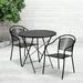 Flash Furniture Commercial Grade 30" Round Black Indoor-Outdoor Steel Folding Patio Table Set with 2 Round Back Chairs [CO-30RDF-03CHR2-BK-GG]