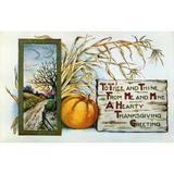 Thanksgiving Card 1912. /N To Thee And Thine From Me And Mine A Hearty Thanksgiving Greeting. American Greeting Card 1912. Poster Print by (24 x 36)