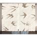 Flying Birds Decor Curtains 2 Panels Set Flying Bird Vintage Design Illustration Springtime Wildlife Classic Art Window Drapes for Living Room Bedroom 108W X 84L Inches Beige Brown by Ambesonne