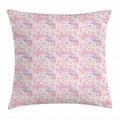 Floral Throw Pillow Cushion Cover Pink Shades of Abstract Roses and Petals Theme Blending with Each Other Composition Decorative Square Accent Pillow Case 24 X 24 Inches Multicolor by Ambesonne