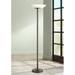 Possini Euro Design Meridian Light Blaster Modern Torchiere Floor Lamp 72 Tall Oil Rubbed Bronze LED Frosted Glass Shade for Living Room Bedroom Home