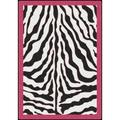 Milliken Black & White Area Rug Zebra Glam Pink Passion Bordered Exotic 2 8 x 3 10 Rectangle