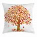 Autumn Throw Pillow Cushion Cover Fall Season Maple Tree with Foliage in Warm Colors Romantic Nature Illustration Decorative Square Accent Pillow Case 20 X 20 Inches Multicolor by Ambesonne