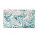 MKHERT Gouache Painting Abstract Turquoise and Pink Marble Stone Doormat Rug Home Decor Floor Mat Bath Mat 30x18 inch