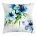 Art Throw Pillow Cushion Cover Summer Flowers Essence Growth Fragrance Petals Watercolor Bouquet Artistic Image Decorative Square Accent Pillow Case 20 X 20 Inches Blue Forest Green by Ambesonne
