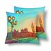 MKHERT Uk London Westminster Bridge Pillowcase Pillow Protector Cushion Cover 18x18 inch Set of 2