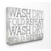 Stupell Industries Wash Dry Laundry Bathroom Textured Word Design Super Canvas Wall Art by Gigi Louise