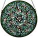 Meyda Emerald Dragonfly Swirl Medallion Stained Glass Window Panel