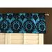 Flocked Damask Window Valance 58 Wide Turquoise