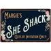 Margie s SHE SHACK Sign Metal Wall Decor 16 x 24 Matte Finish Metal 116240060270