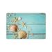 MKHERT Summer Blue Wooden Seashell Starfish Doormat Rug Home Decor Floor Mat Bath Mat 23.6x15.7 inch