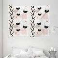 Modern Tapestry Cute Cat Faces with Dotted Whiskers Kittens Animals Kids Nursery Theme Wall Hanging for Bedroom Living Room Dorm Decor 80W X 60L Inches Dark Coral Black Peach by Ambesonne