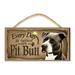 Every Day is Better With a Pit Bull (b&w) Wooden Dog Sign / Plaque featuring the Art of S. Rogers