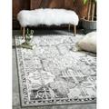 Unique Loom Cathedral La Jolla Rug Gray/Black 4 1 x 6 1 Rectangle Geometric Bohemian Perfect For Living Room Bed Room Dining Room Office