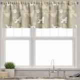 Ambesonne Dog Lover Window Valance Pet Animals Leash 54 X 18 Tan White