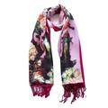 Westlook's Women's Premium silk and Cachmere Scarf Large Hand Painted Silk and Cashmere Scarf Fashion Accessory 72" x 26" (PINK)