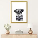 East Urban Home Miniature Schnauzer Puppy by Watercolor Luv - Painting Print Paper/Metal in Black/White | 32 H x 24 W x 1 D in | Wayfair