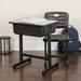 Flash Furniture Goddard Adjustable Height Student Desk & Chair w/ Pedestal Frame Laminate/Metal | 31.5 H x 23.625 W x 17.75 D in | Wayfair