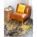 Gray/Indigo 96 x 0.5 in Area Rug - Langley Street® Eddins Abstract Yellow/Gray/Purple Area Rug Polypropylene | 96 W x 0.5 D in | Wayfair