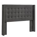 Three Posts™ Achenbach Upholstered Wingback Headboard Upholstered, Wood in Brown | 54.25 H x 61.5 W x 7.25 D in | Wayfair