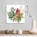 The Holiday Aisle® Cardinal Holly Christmas I by Jennifer Paxton Parker - Painting Print on Canvas Canvas | 16 H x 16 W x 1.25 D in | Wayfair