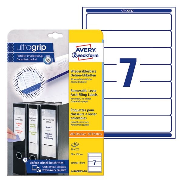 Avery Zweckform 20% AKTION: Selbstklebende Ordnerrücken-Etiketten Image