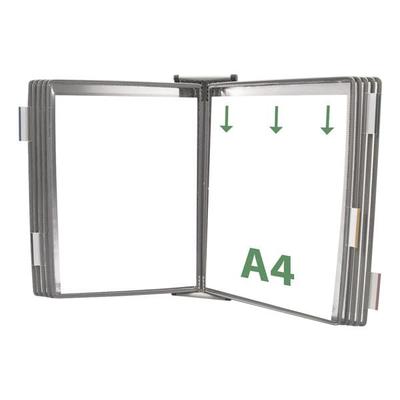 Tarifold Wandsichttafelsystem A4 mit 10 Sichttafeln grau