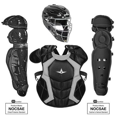 All Star Classic Pro NOCSAE Certified Adult Baseball Catcher's Kit Black