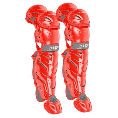All Star Youth S7 Axis Catcher's Leg Guards - Ages 9-12 Scarlet