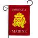 Breeze Decor Home of Marine Dog 2-Sided Polyester 18 x 13 in. Garden Flag in Red | 18.5 H x 13 W in | Wayfair BD-MI-G-108476-IP-BO-D-US20-MC
