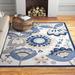 Blue/Gray 42 x 0.25 in Indoor/Outdoor Area Rug - Andover Mills™ Adamo Floral Blue/Gray/Ivory Indoor/Outdoor Area Rug | 42 W x 0.25 D in | Wayfair