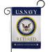 Breeze Decor US Army Retired 2-Sided Polyester 18 x 13 in. Garden Flag in Gray/Blue | 18.5 H x 13 W in | Wayfair BD-MI-G-108478-IP-BO-D-US20-UN