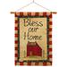 Breeze Decor Bless Our Home 2-Sided Polyester 40" H x 28" W Flag set in Brown/Red | 40 H x 28 W x 1 D in | Wayfair