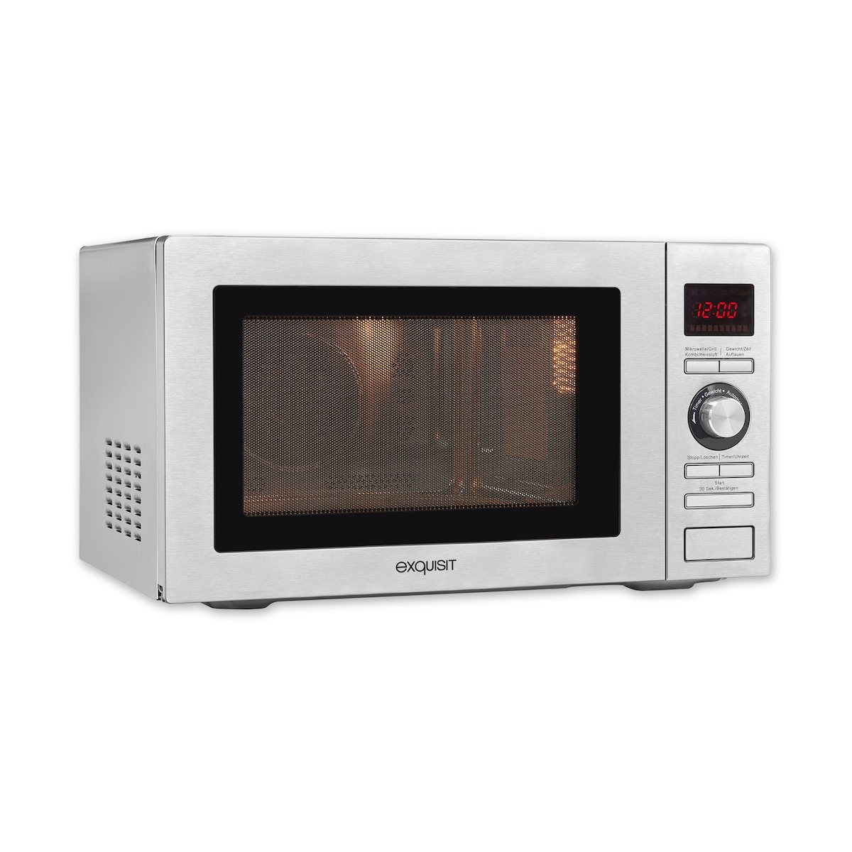 Exquisit Mikrowelle MW 9025 H-3 | Heißluft & Grill | max. 2500 W | Garraum 25 l | Inox Glas Front Image