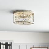 Beachcrest Home™ Agustine 2 - Light 13" Unique/Statement Drum Flush Mount Glass | 7 H x 13 W x 13 D in | Wayfair 49FB6CBB01DE4290836238D90CC9809B