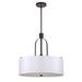 Latitude Run® Denalia 3 - Light Single Drum Pendant Fabric in Brown | 21 H x 21 W x 21 D in | Wayfair 6FDFBF48EAF64364B72FB82E96D6B6FB