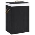 vidaXL Bamboo Laundry Basket Black 72 L