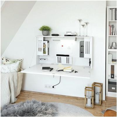 HAMMERBACHER Wandschreibtisch »Home Office« 120 cm breit weiß, 120x65x26 cm Image