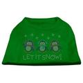 Let It Snow Penguins Rhinestone Shirt Emerald Green XXL (18)