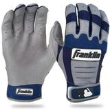 Franklin Sports MLB CFX Pro Baseball Batting Gloves - Gray/Navy - Adult Small