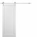 Barn Door - SARTODOORS Quadro Paneled Barn Door w/ Installation Hardware Kit Wood in White | 84 H x 36 W in | Wayfair 4111BD-B-KS-3684