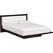 Copeland Furniture Moduluxe Solid Wood and Platform Bed Wood and /Upholstered/Genuine Leather in White/Black | 35 H x 82 W x 86 D in | Wayfair