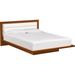 Copeland Furniture Moduluxe Solid Wood and Platform Bed Wood and /Upholstered/Genuine Leather in White/Black | 35 H x 78 W x 90 D in | Wayfair
