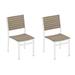 Sol 72 Outdoor™ Mckinnon Stacking Patio Dining Side Chair Wood in White/Brown | 33.5 H x 18.25 W x 22 D in | Wayfair